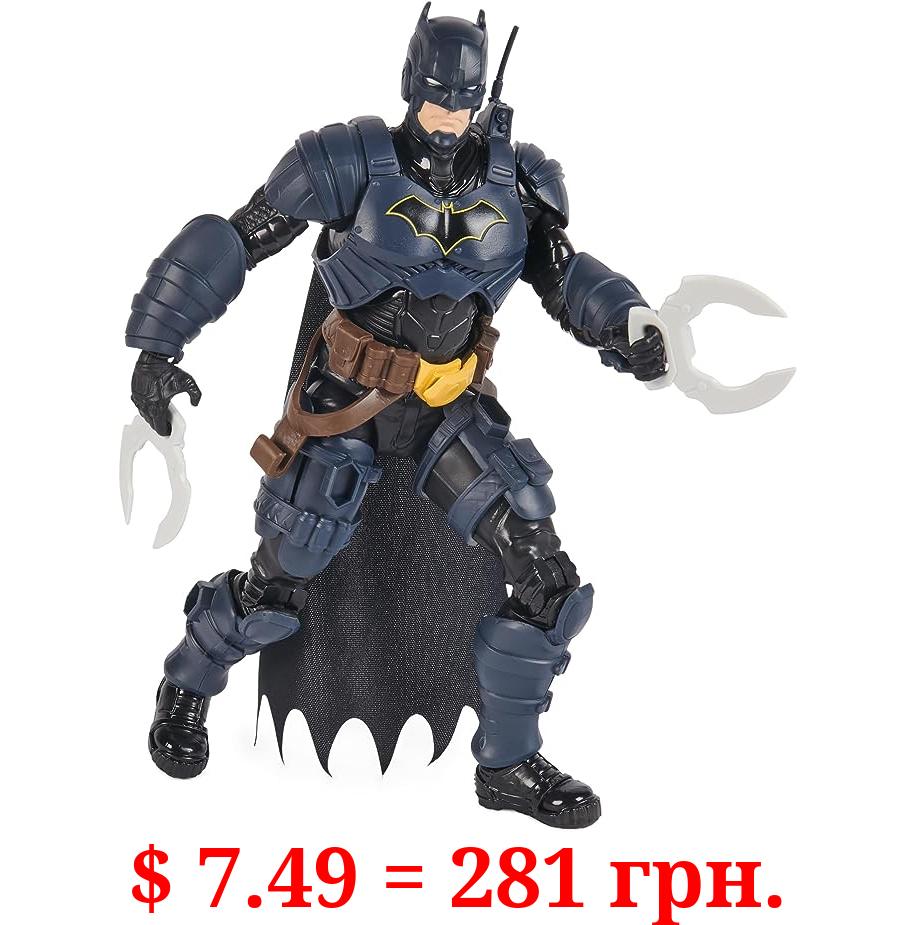 DC Comics, Batman Adventures, Batman Action Figure with 16 Armor Accessories, 17 Points of Articulation, 12-inch, Super Hero Kids Toy for Boys & Girls