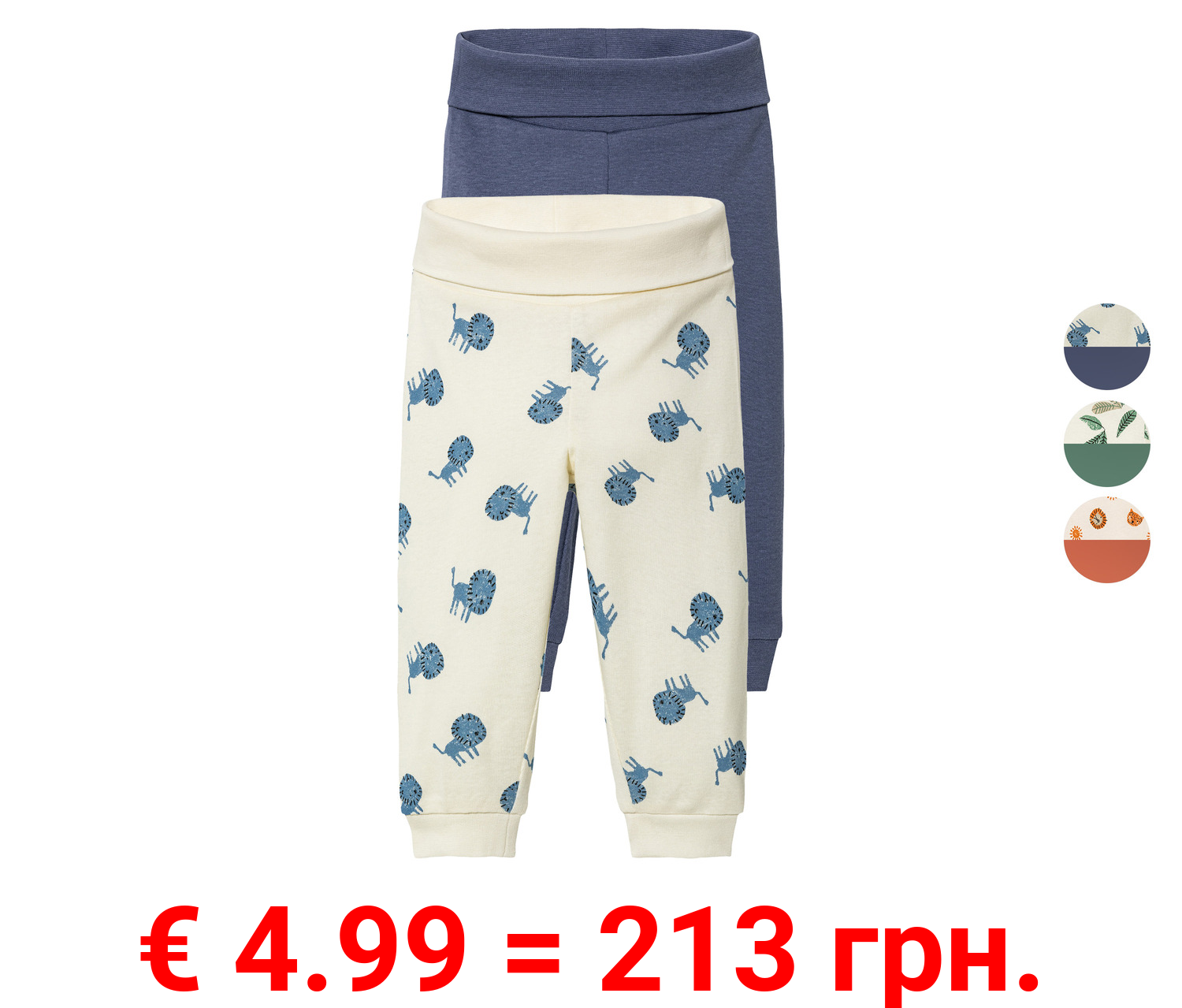 lupilu® Baby Jogginghosen, 2 Stück, reine Bio-Baumwolle