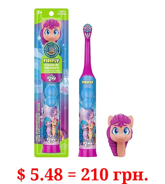 FIREFLY Clean N' Protect My Little Pony Power Toothbrush with 3D Character Cover, Soft Bristles, Battery Included, Ages 3+