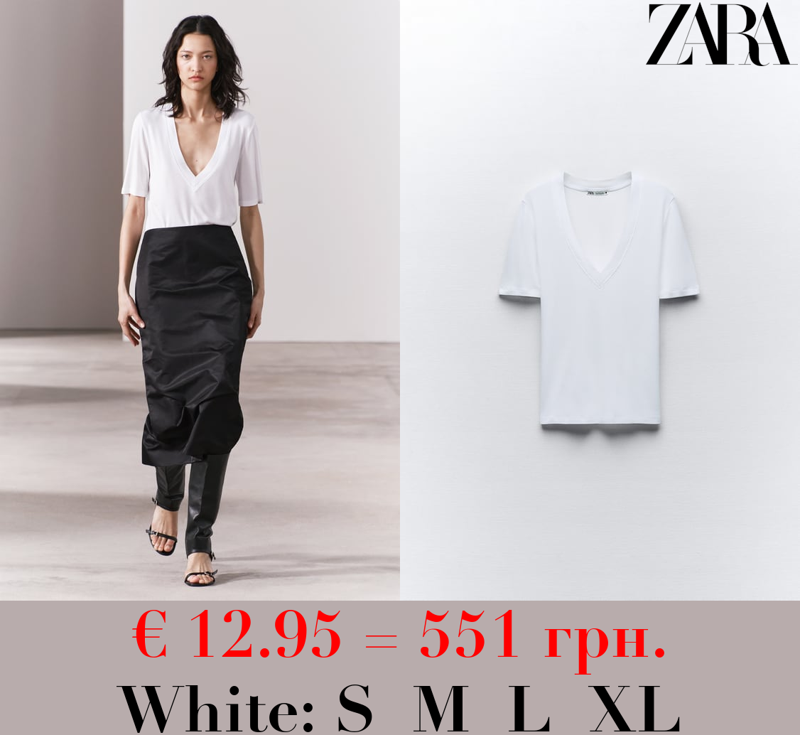 FLOWING V-NECK T-SHIRT