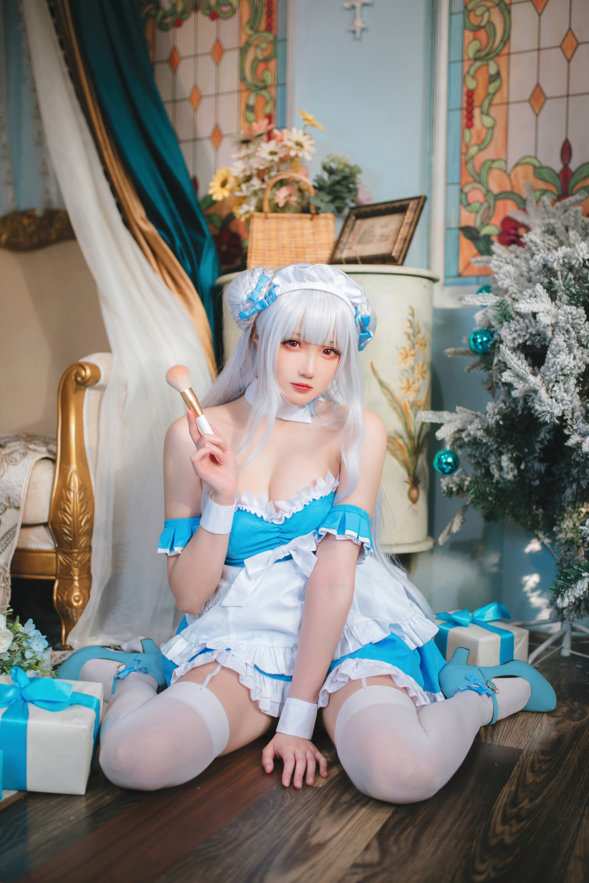 Cosplay 瓜希酱 碧蓝航线 小天鹅女仆 8