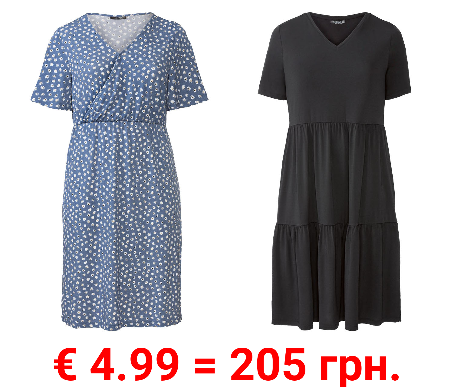 esmara® Damen Kleid, leger, leicht tailliert geschnitten