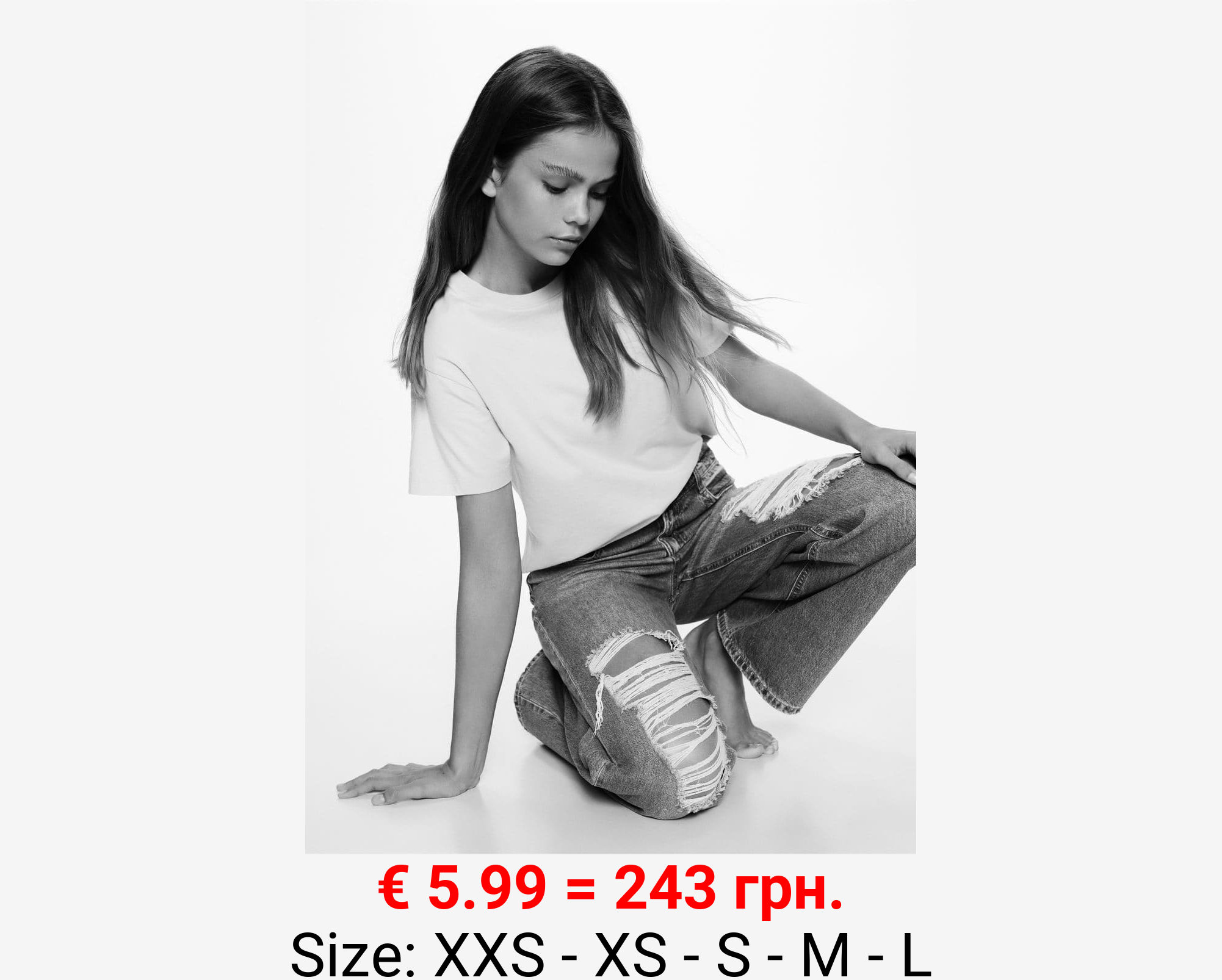 Jeans wideleg rotos decorativos