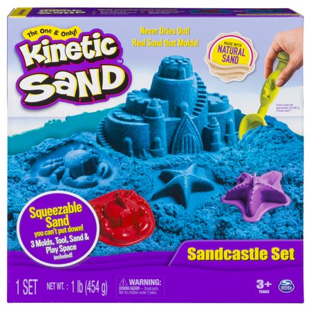 Kinetic Sand Sandcastle Set with 1lb of Kinetic Sand and Tools and Molds (Color May Vary)