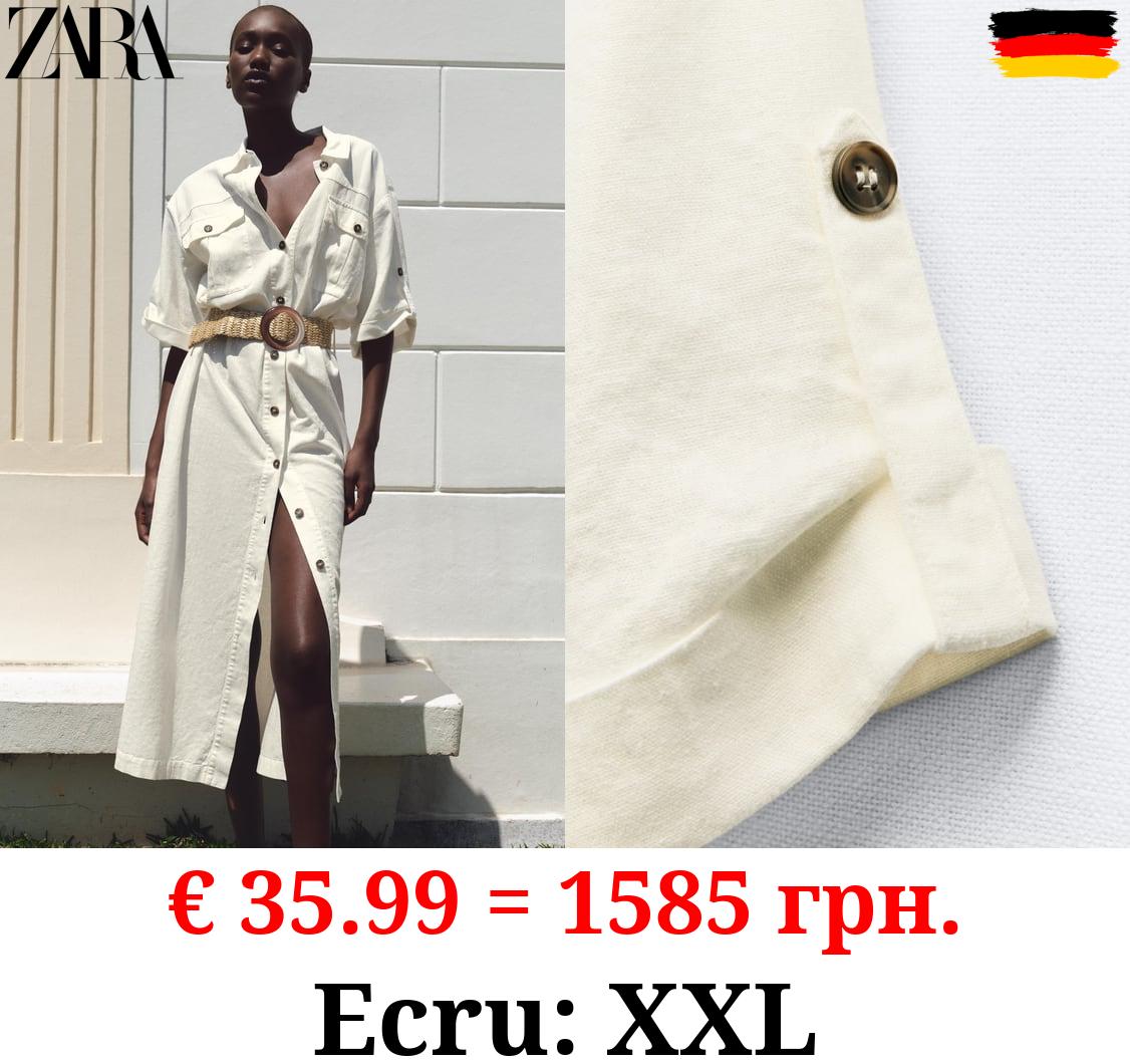 BELTED MIDI SHIRT DRESS