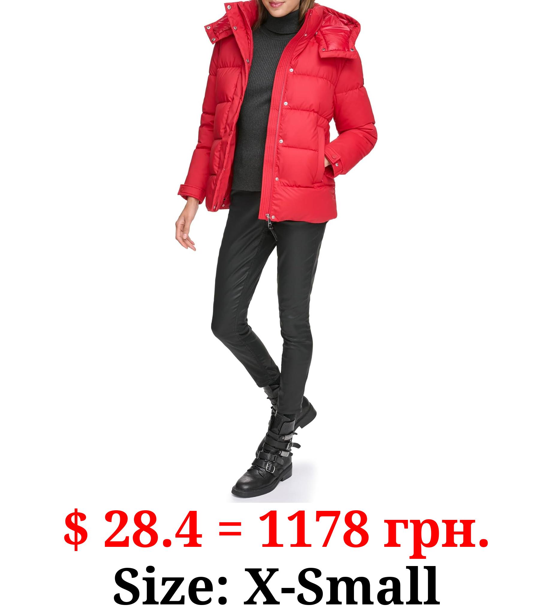 DKNY Women's Hooded Puffer Coat