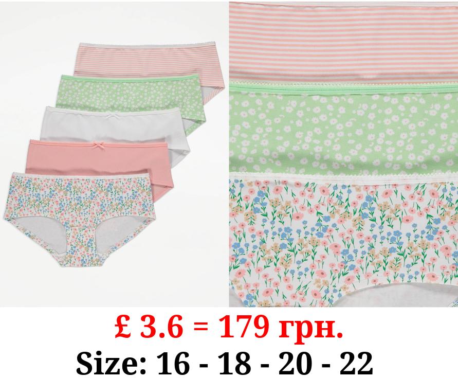 Spring Floral Short Knickers 5 Pack