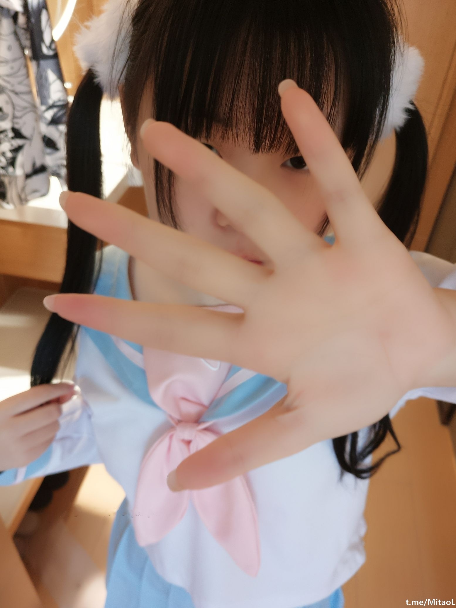 赛高淋酱 双马尾JK蓝 103P 47