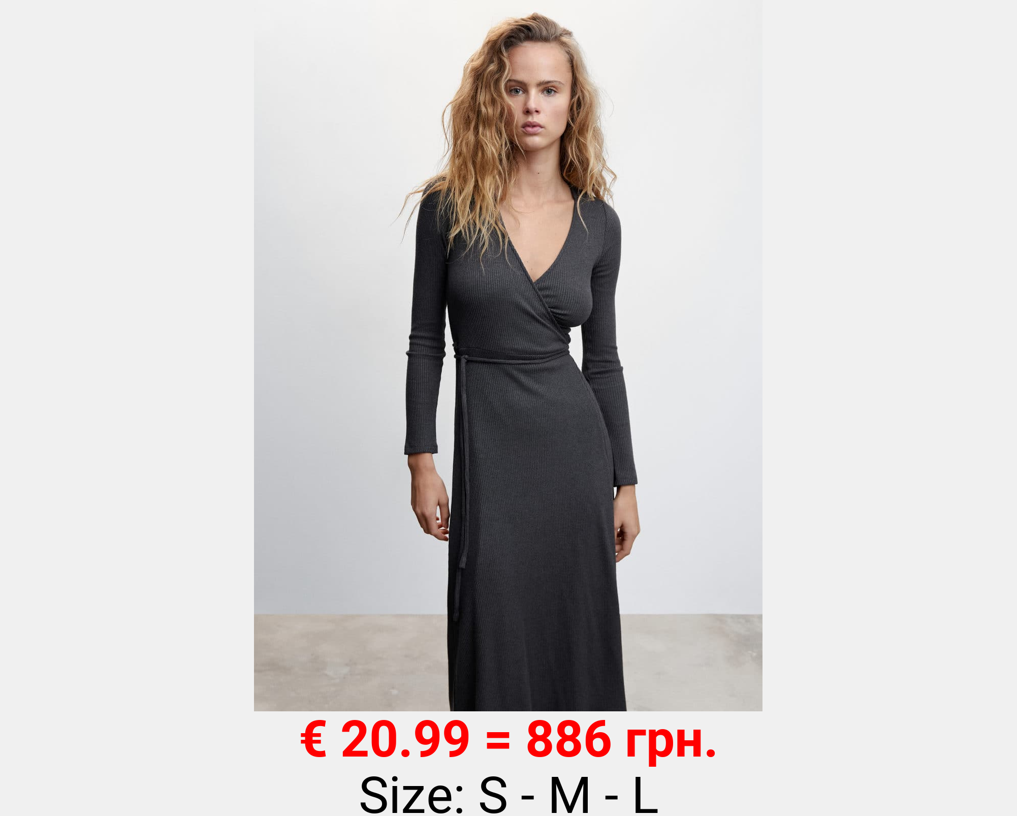 Vestido canalé cruzado