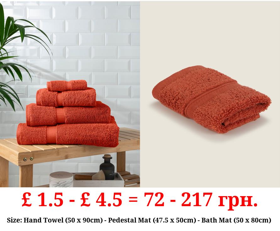 Orange Super Soft Cotton Towel & Bath Mat Range