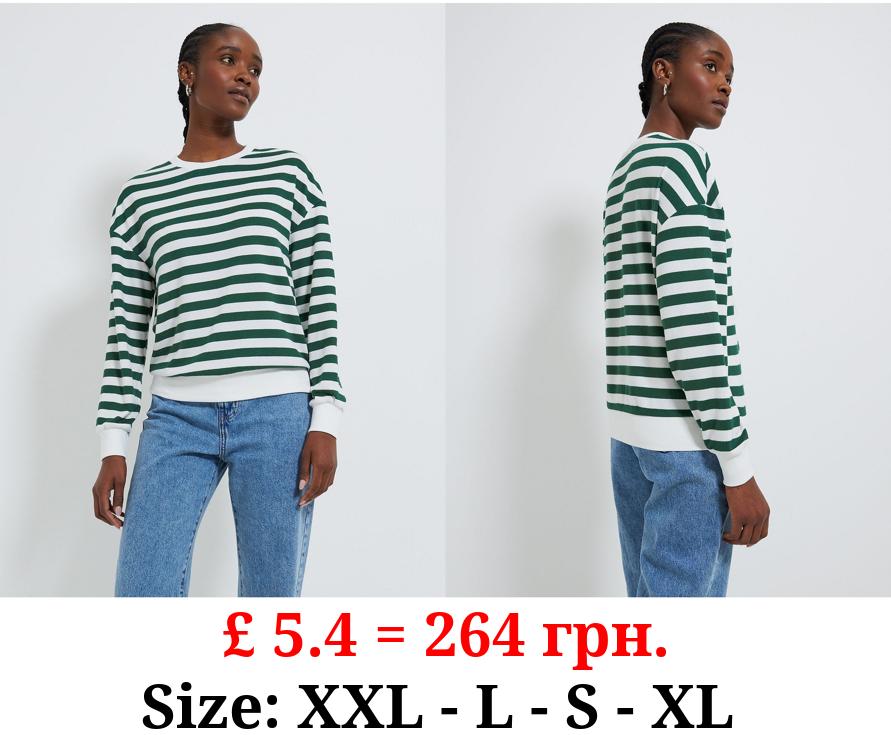 Green Striped Lightweight Jumper