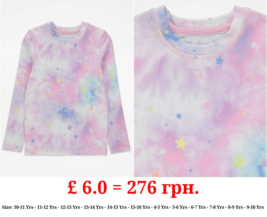Lilac Tie Dye Star Base Layer Thermal Top