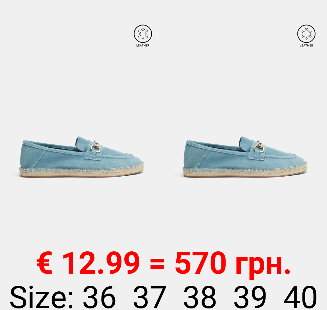 Leather espadrilles with buckle