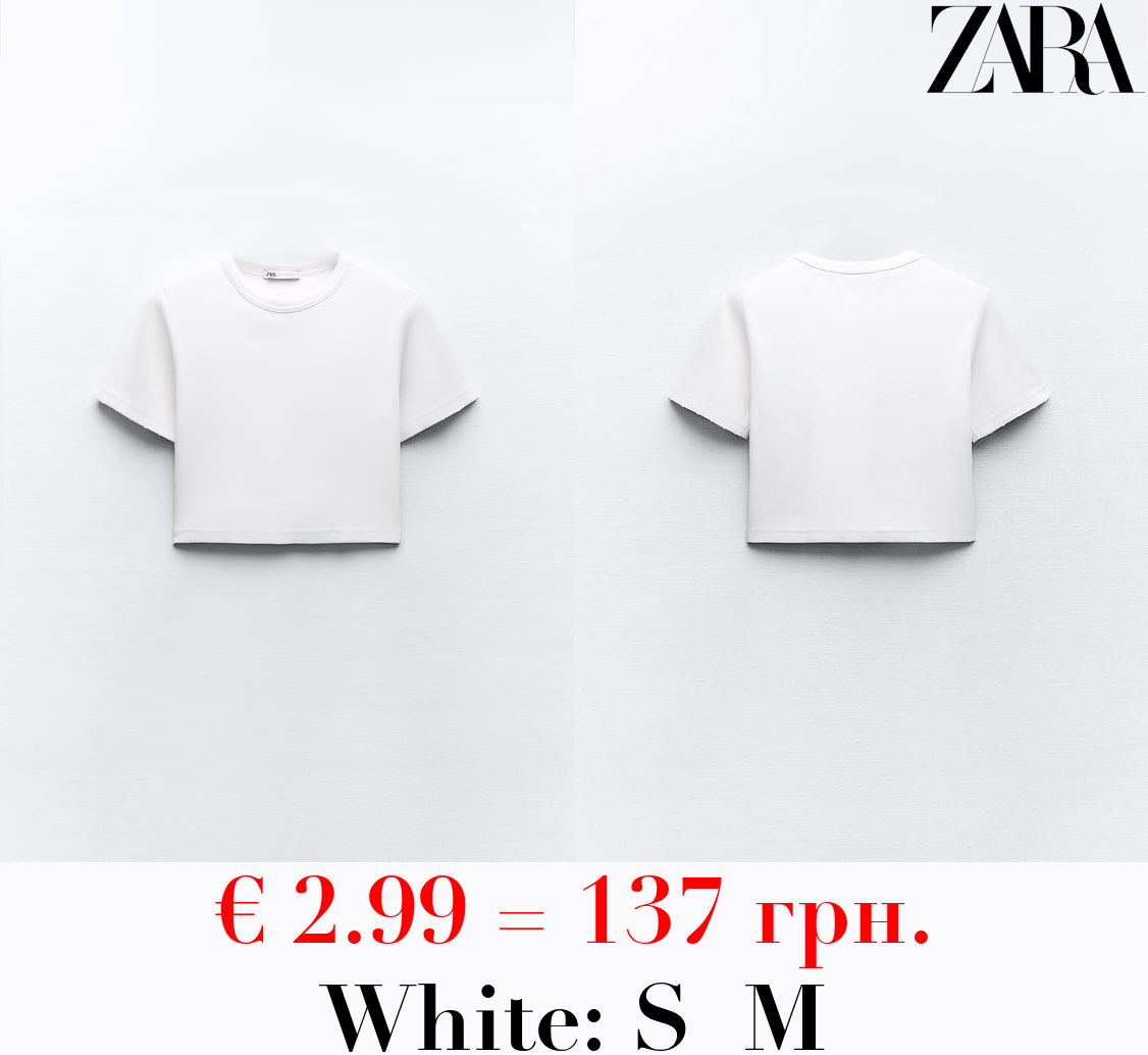 FADED-EFFECT RIBBED CROP TOP