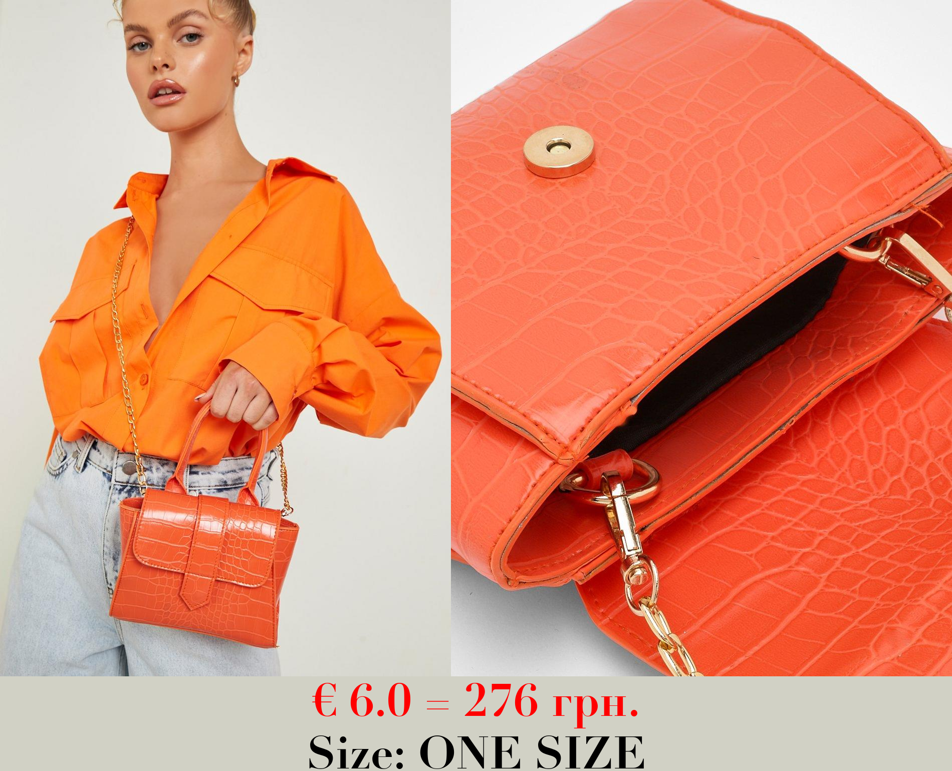 Envelope Croc Cross Body Bag