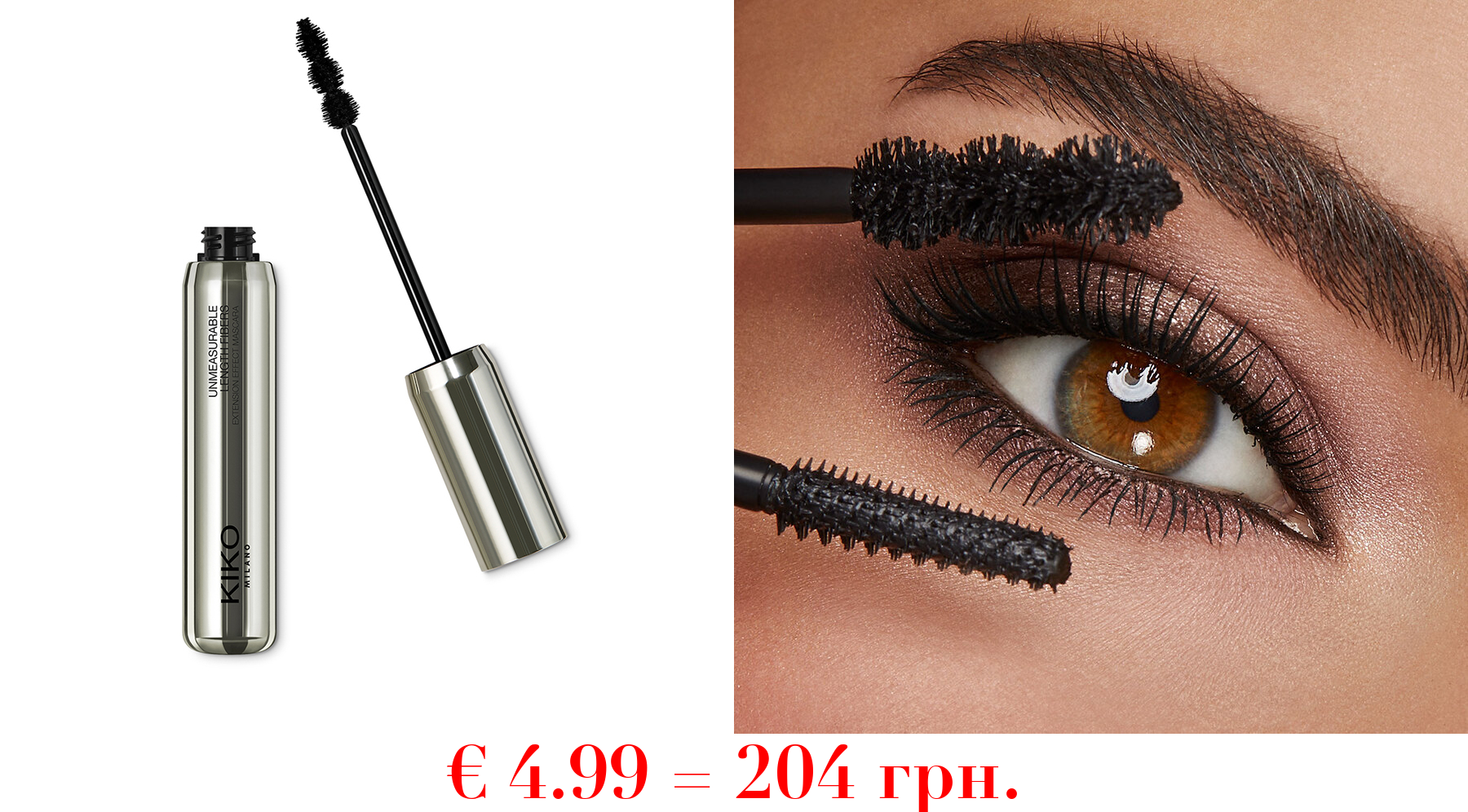 unmeasurable length fibers extension effect mascaraMascara mit verlängernden Fasern für extrem lange Wimpern