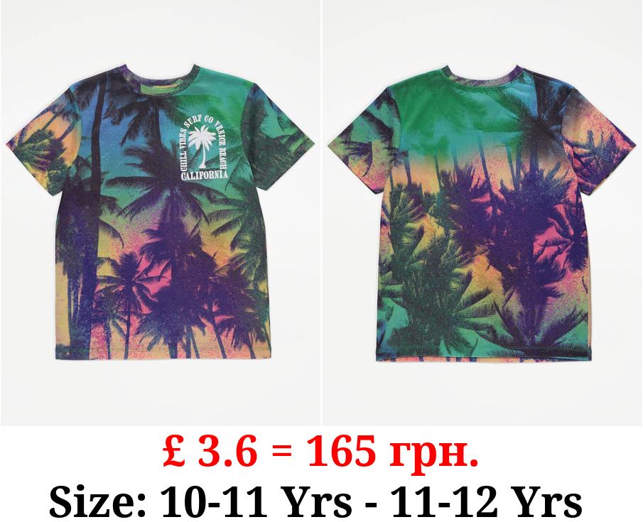 Bright Palm Leaf Graphic T-Shirt