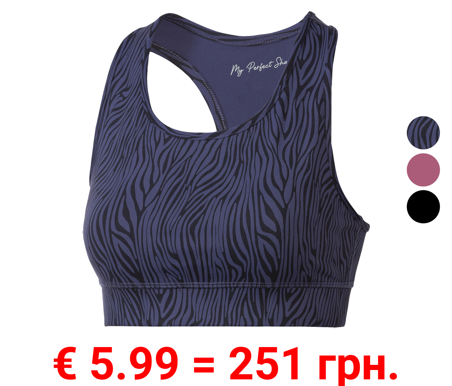 CRIVIT Damen Sport-Bustier, Medium Level, mit Ringerrücken