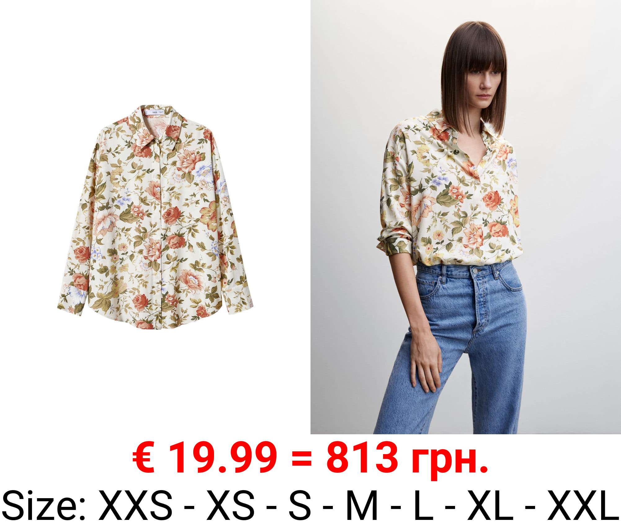 camisa estampada fluida