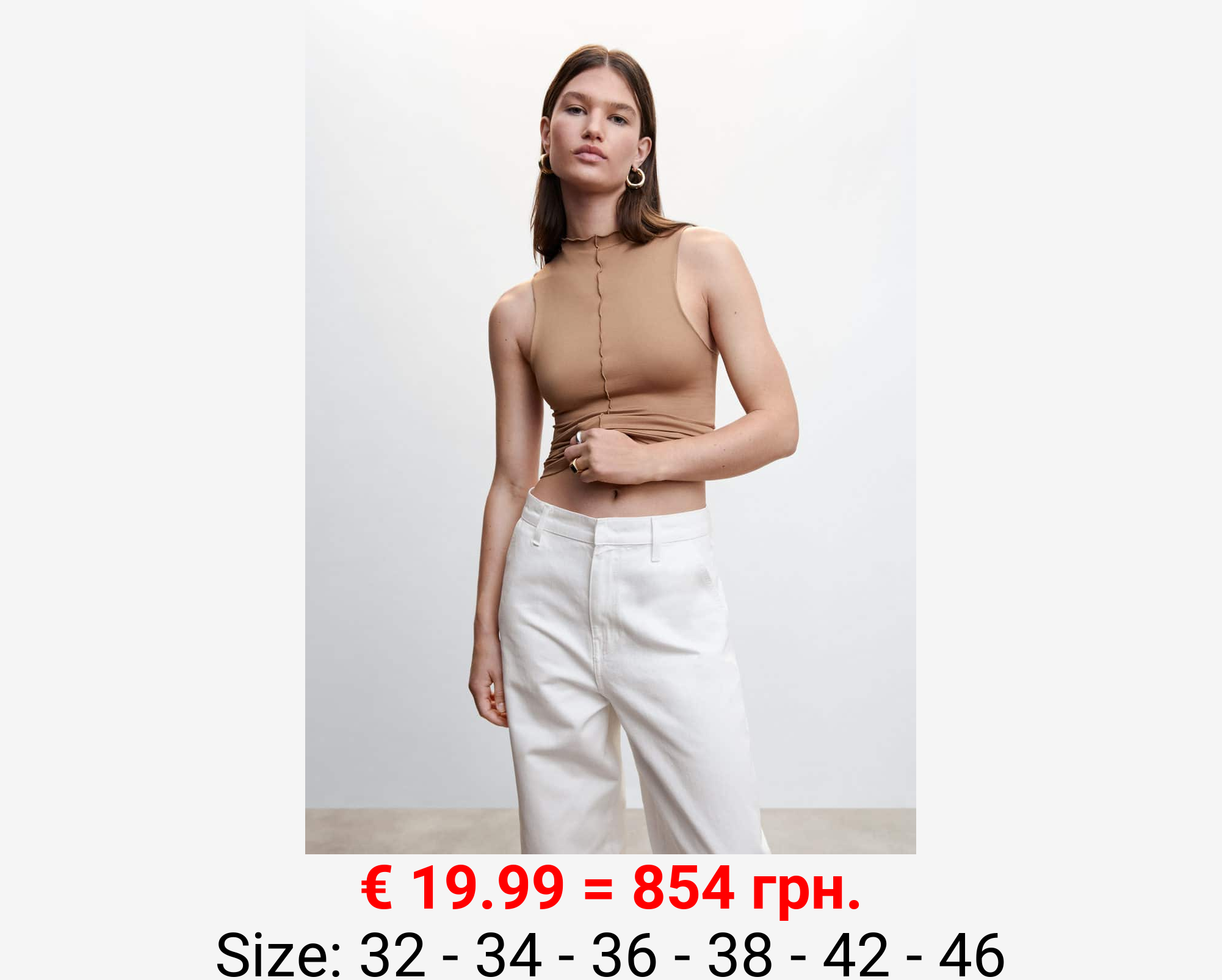 Jeans wideleg tiro medio