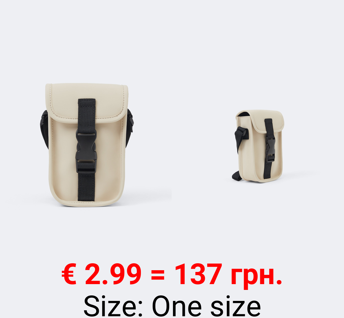 Rubberised crossbody bag