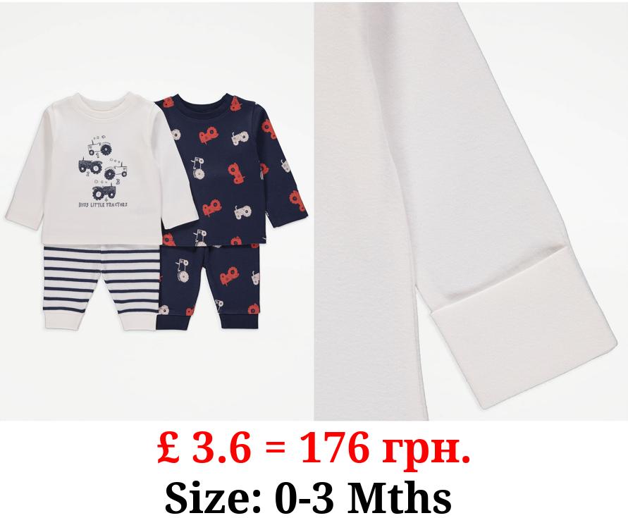 Tractor Long Sleeve Pyjamas 2 Pack