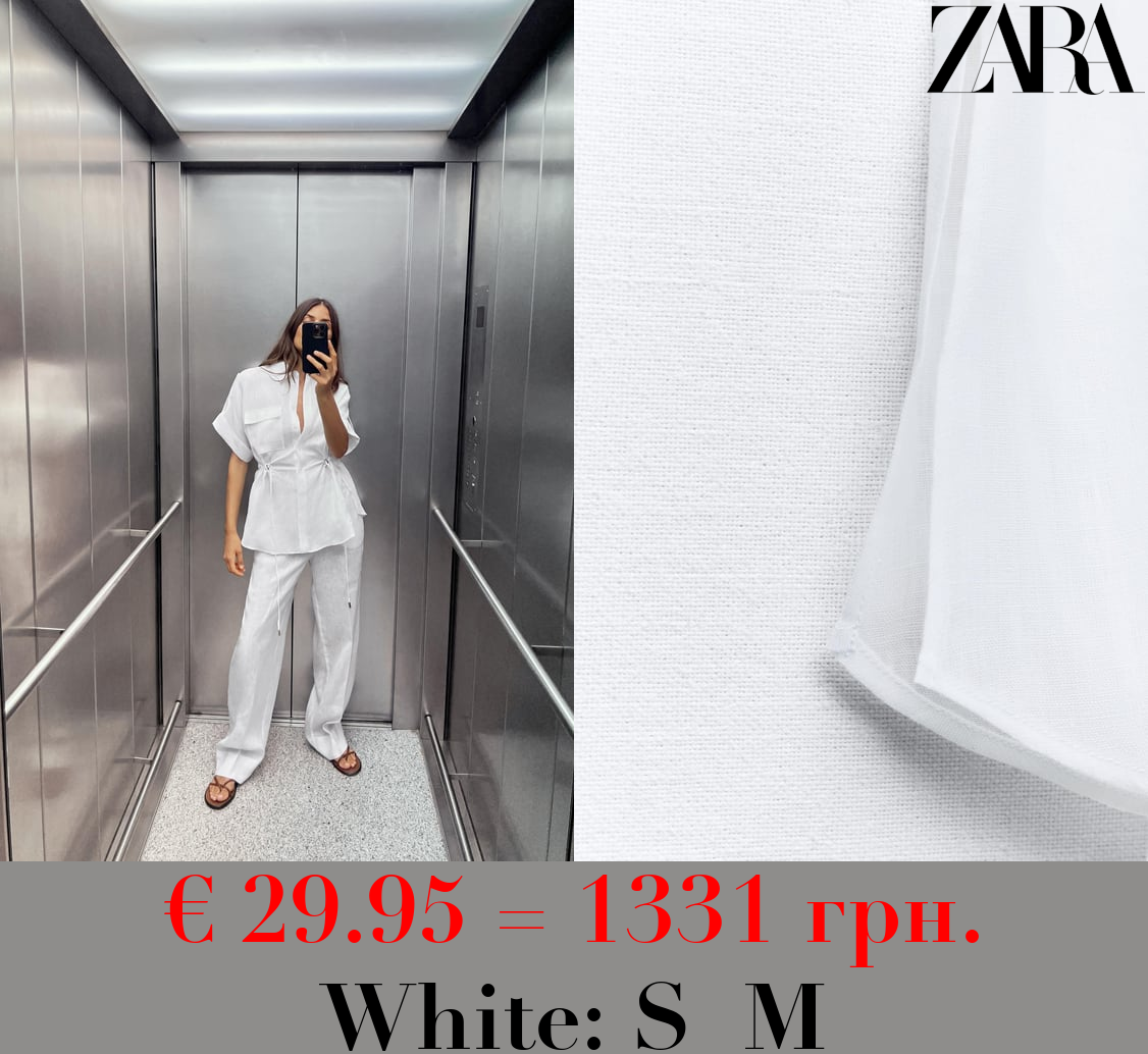 100% LINEN SAFARI PRINT SHIRT