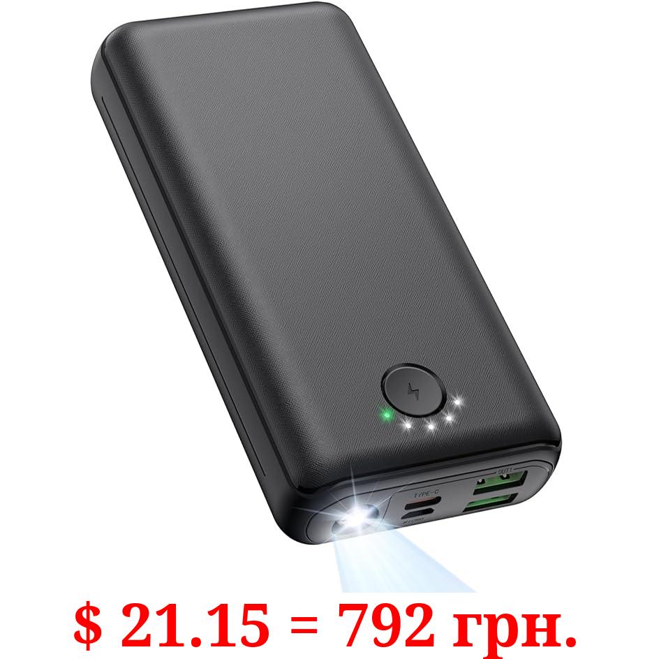 Portable Charger Power Bank 30000mAh - USB C 22.5W Fast Charging External Battery Pack Charging Bank PD QC4.0 with Flashlight 3 Outputs & 2 Inputs Phone Charger for iPhone Samsung Galaxy iPad etc