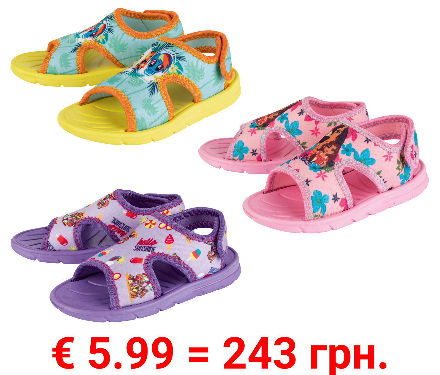 Kleinkinder Mädchen Badesandalen, mit Klettverschlüssen