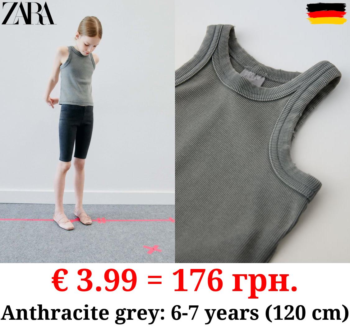 FADED-EFFECT RIB T-SHIRT