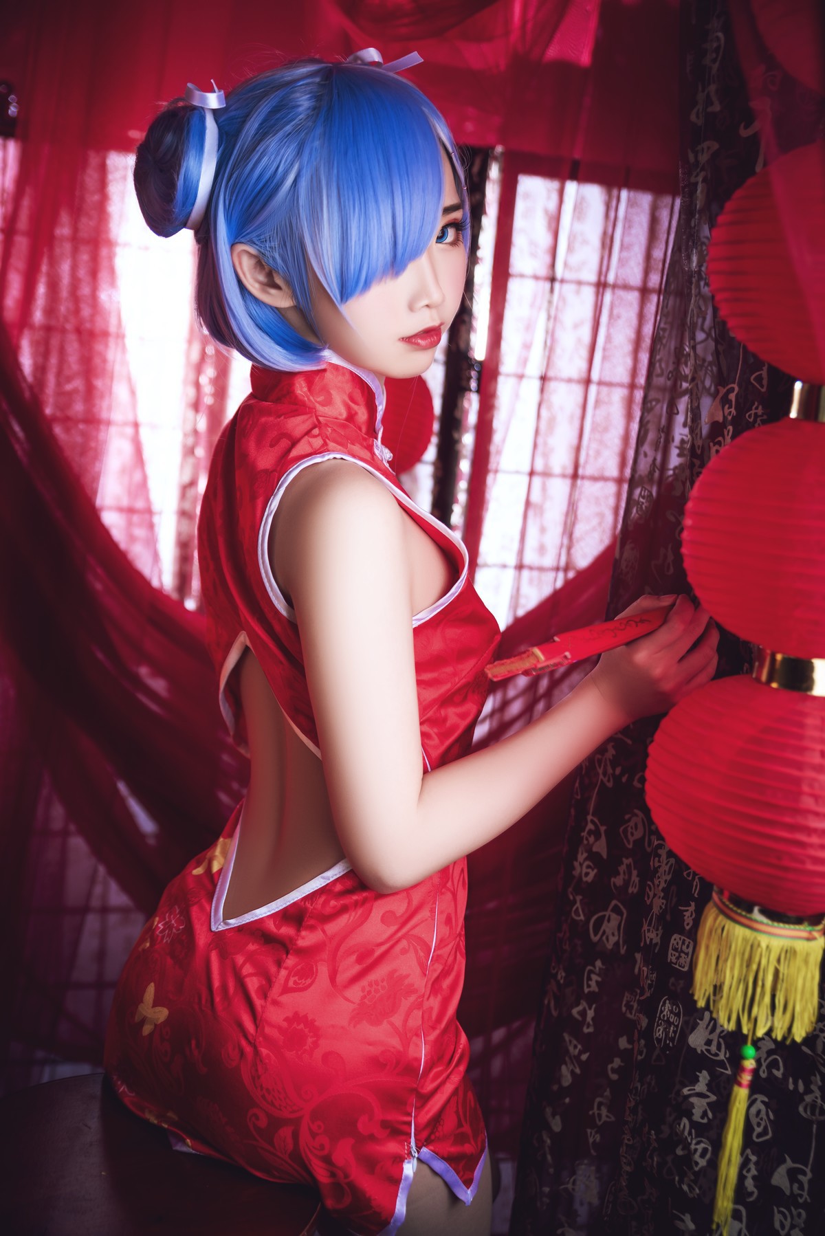 Cosplay 面饼仙儿 雷姆旗袍 19