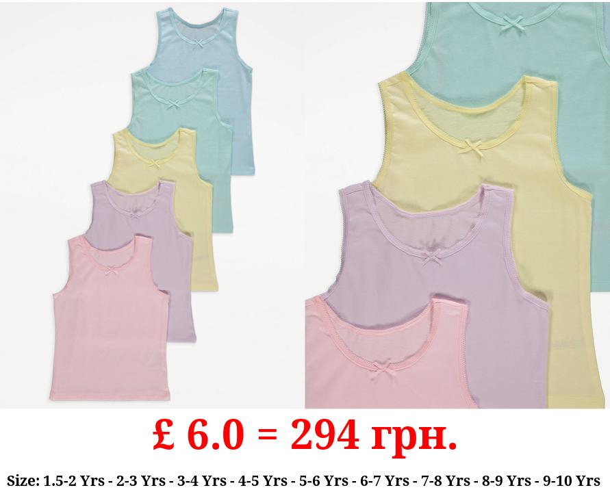 Pastel Basic Vests 5 Pack
