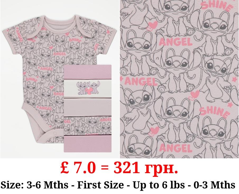 Disney Lilo and Stitch Angel Short Sleeve Bodysuits 6 Pack