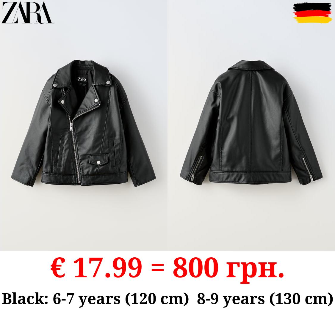 LEATHER EFFECT BIKER JACKET
