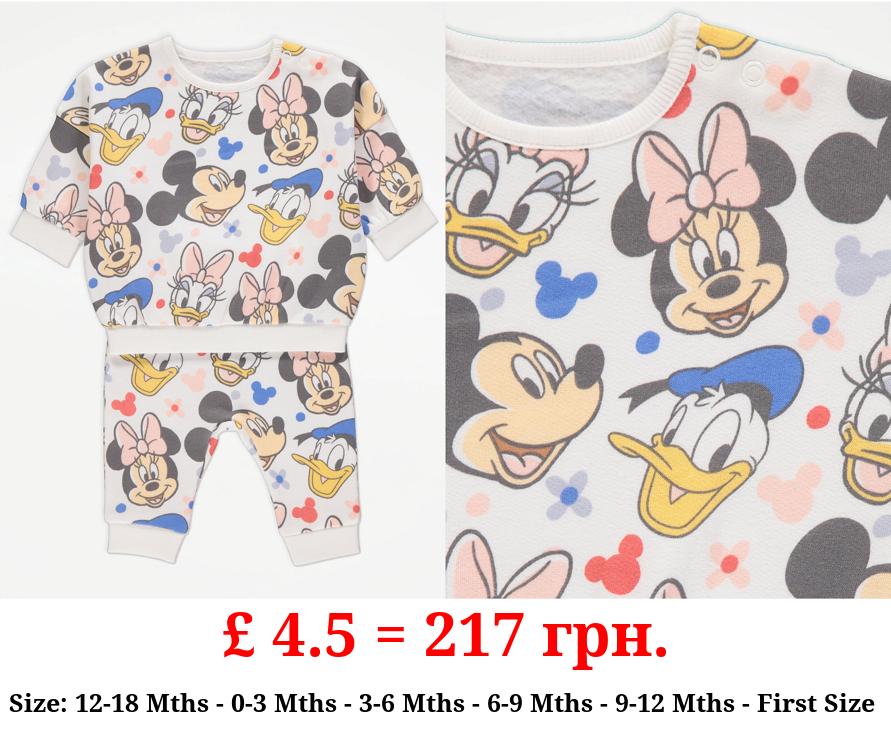 Disney Mickey & Friends White Sweatshirt and Joggers Outfit