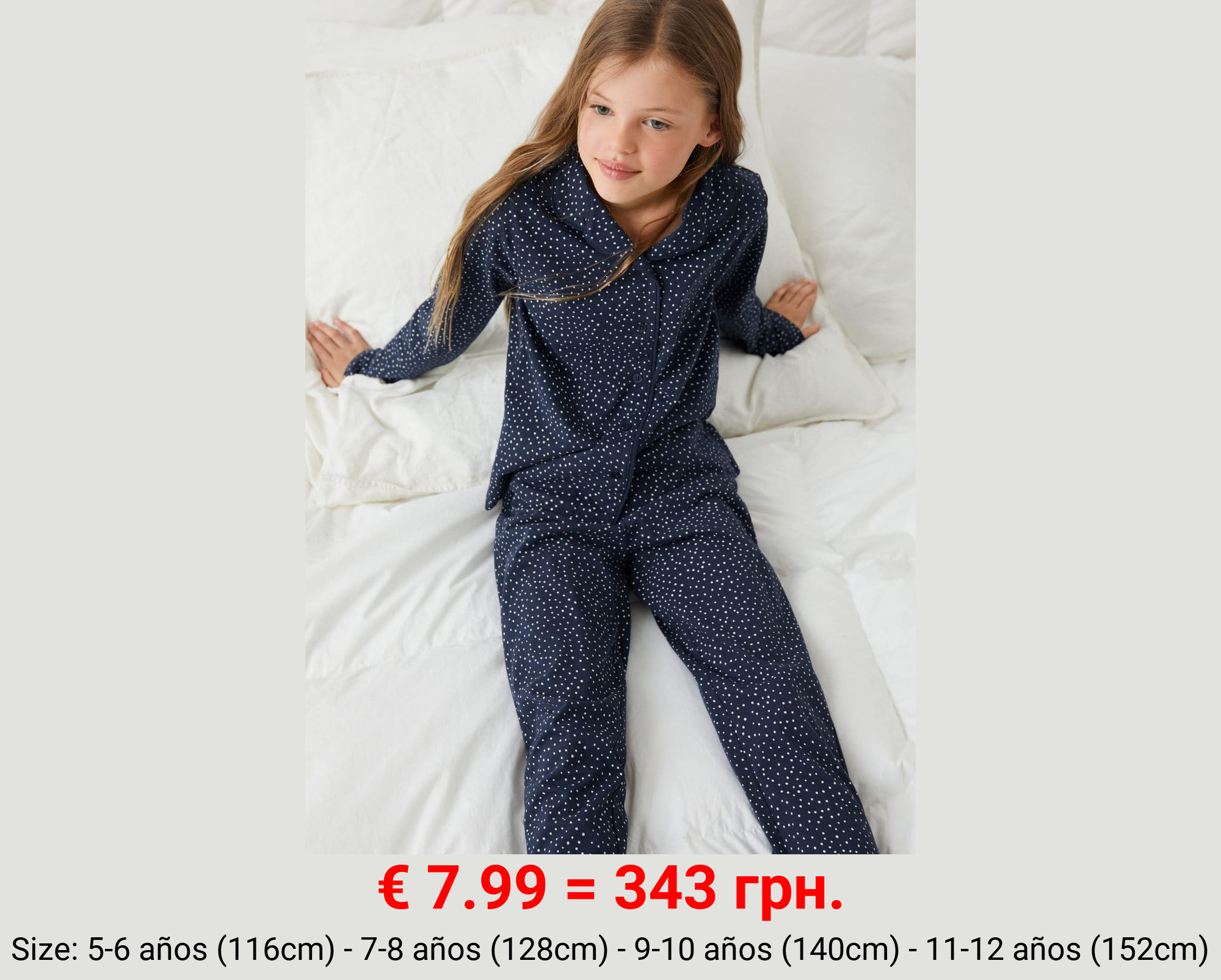 Pijama largo lunares