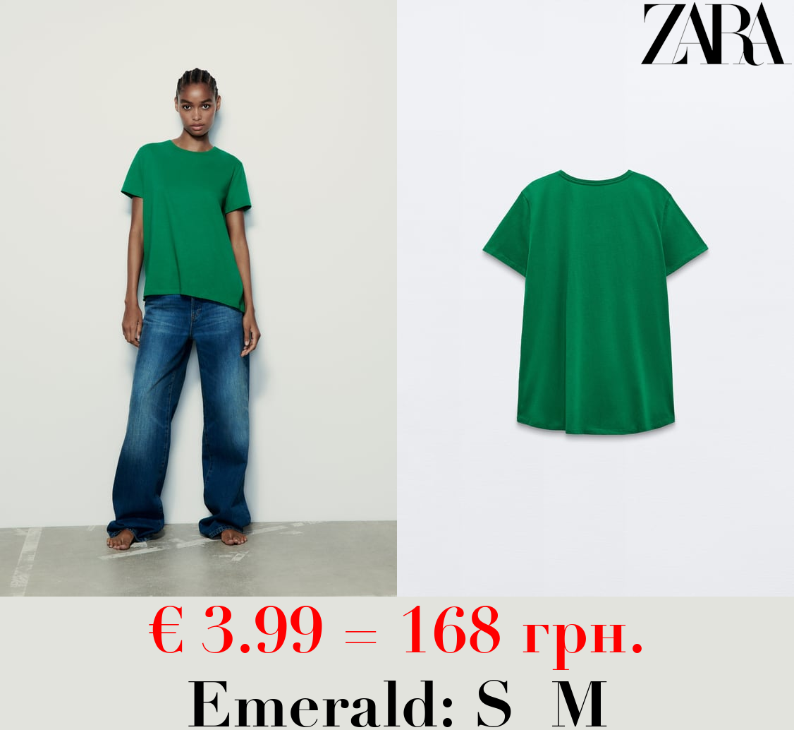 BASIC T-SHIRT WITH ASYMMETRIC HEM