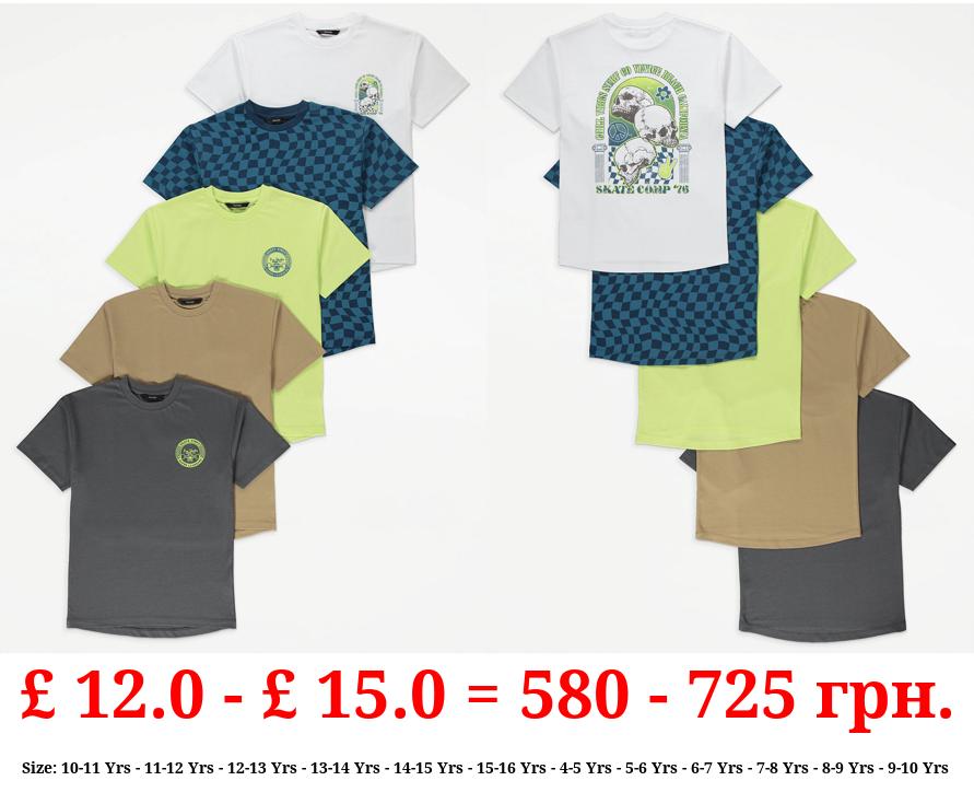 Bright Skater T-Shirts 5 Pack