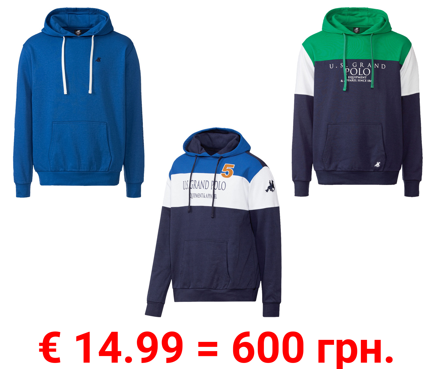 LIVERGY® x Grand Polo Herren Sweatpullover mit Kängurutasche