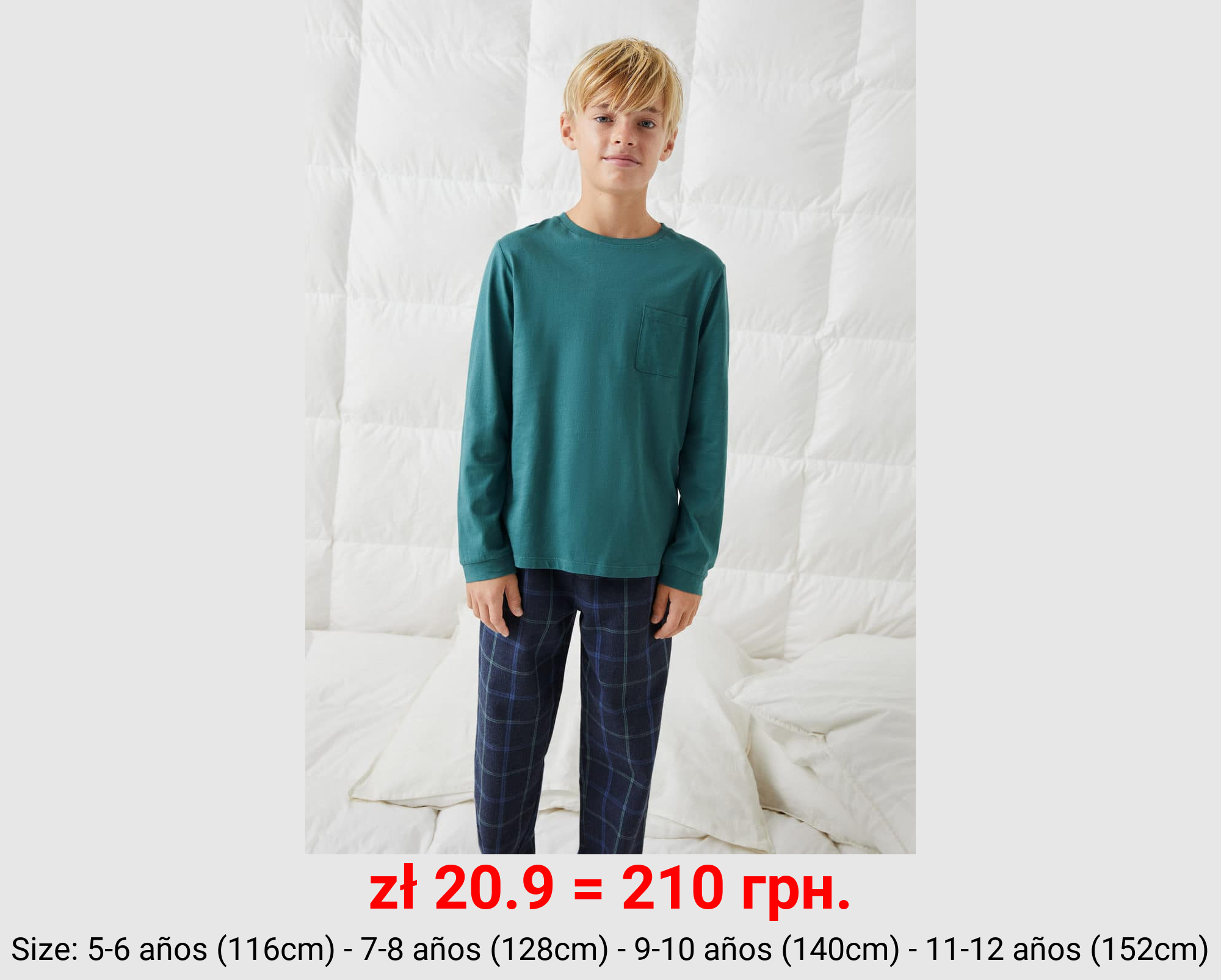 Pijama dos piezas largo cuadros