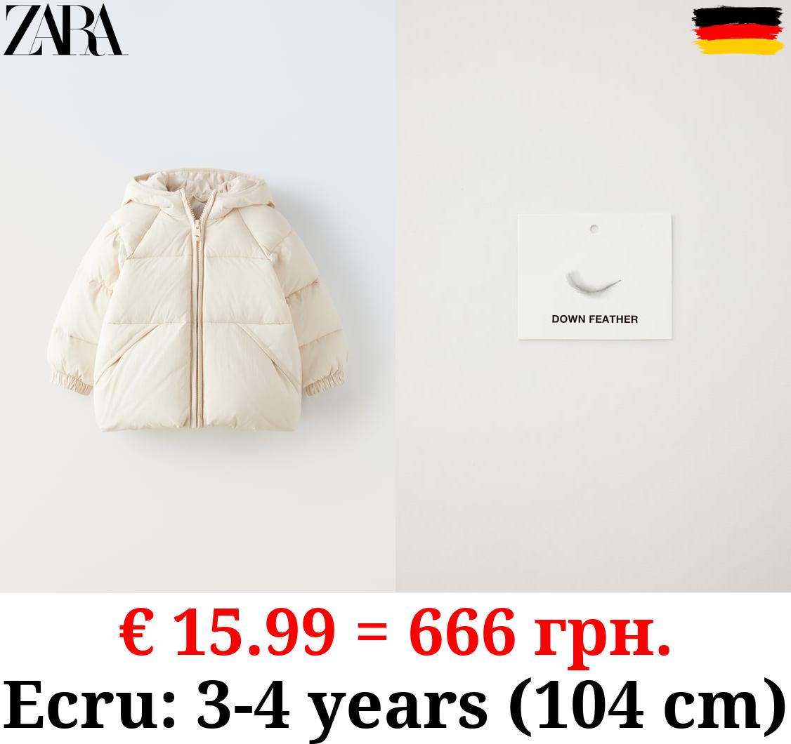 WATER-REPELLENT FEATHER AND DOWN PUFFER JACKET