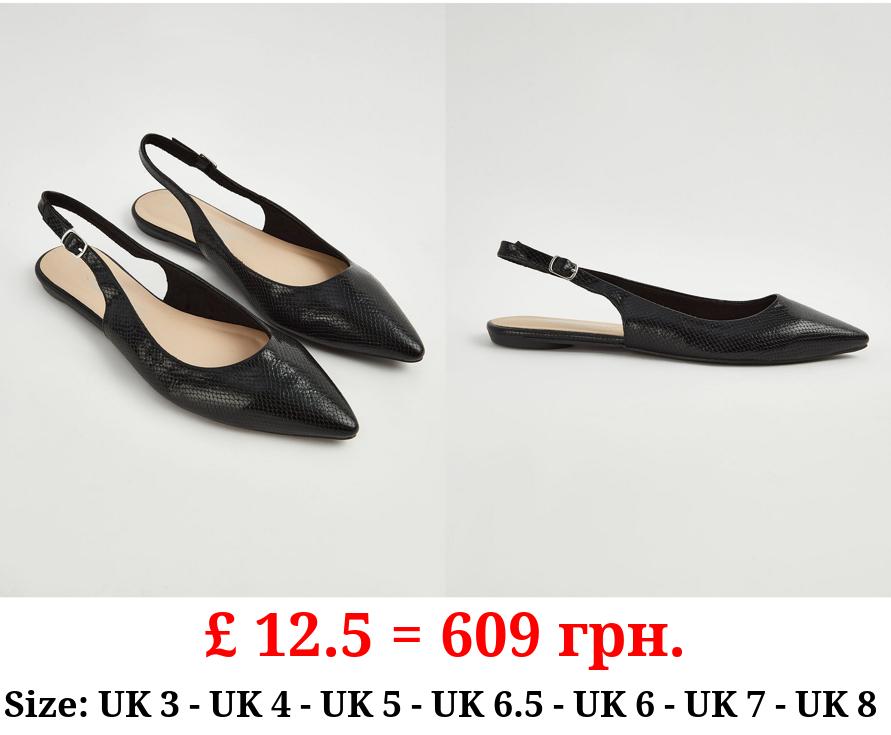 Black Sling Back Ballet Shoes