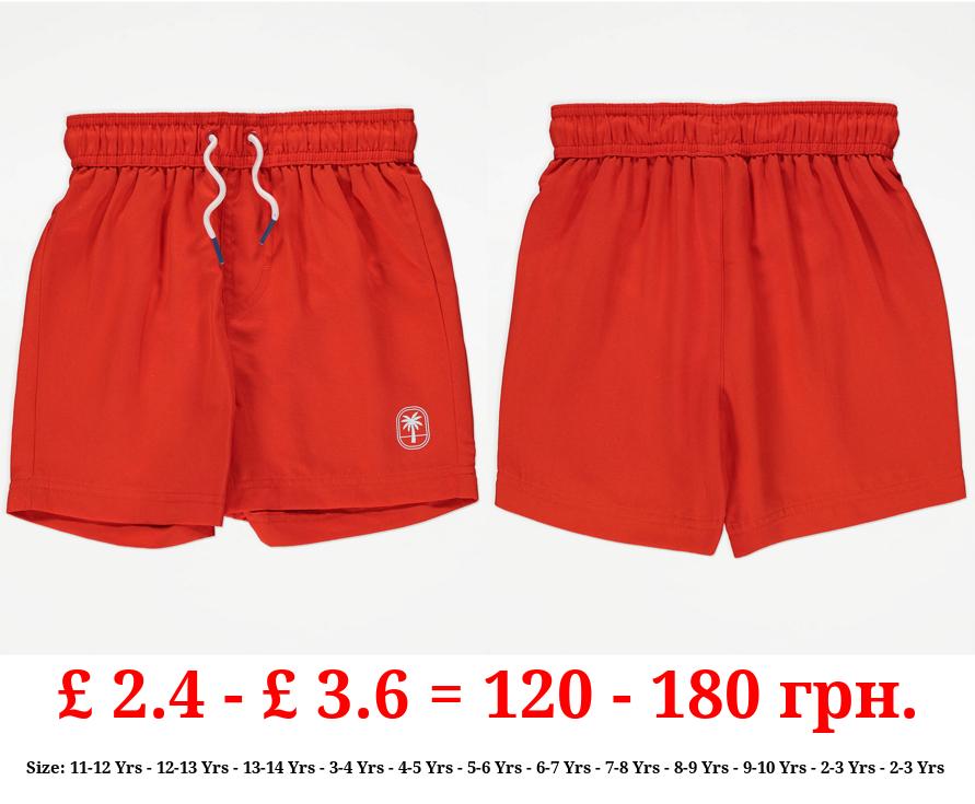 Red Palm Tree Swim Shorts