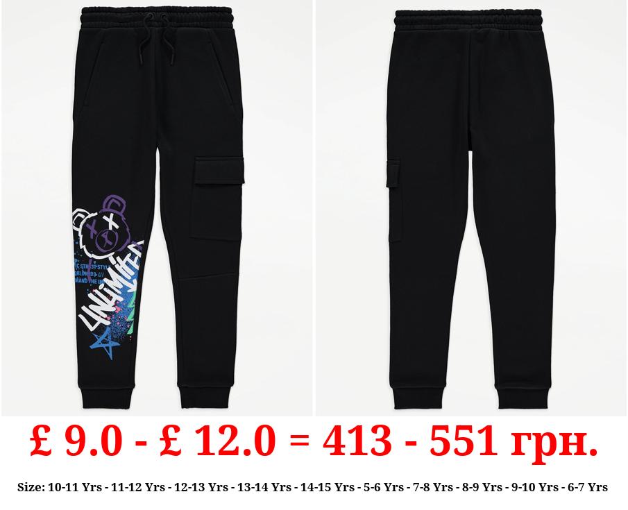Black Graffiti Joggers