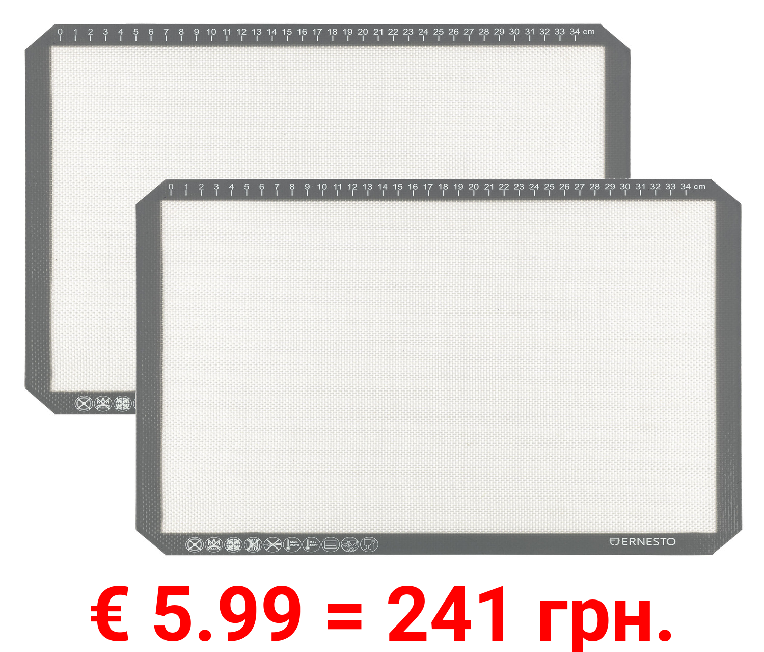 ERNESTO® Silikon-Backmatten, 2 Stück, hitzebeständig