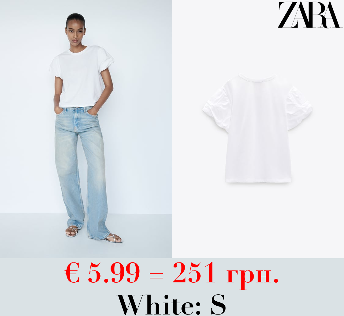 POPLIN SLEEVE T-SHIRT