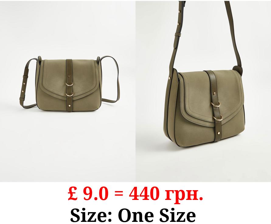 Khaki Suede Satchel