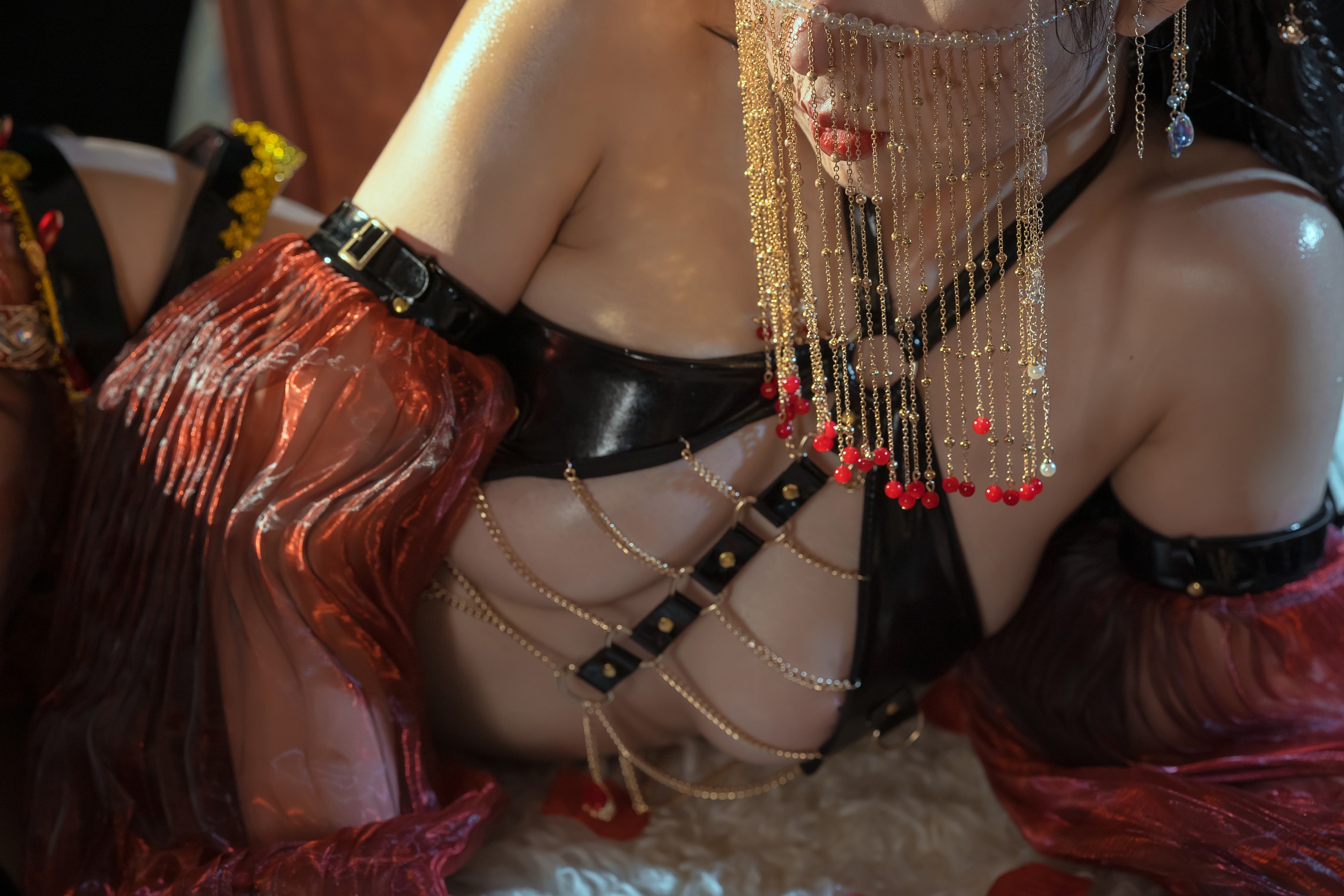 古风西域透明红裙美女写真 26