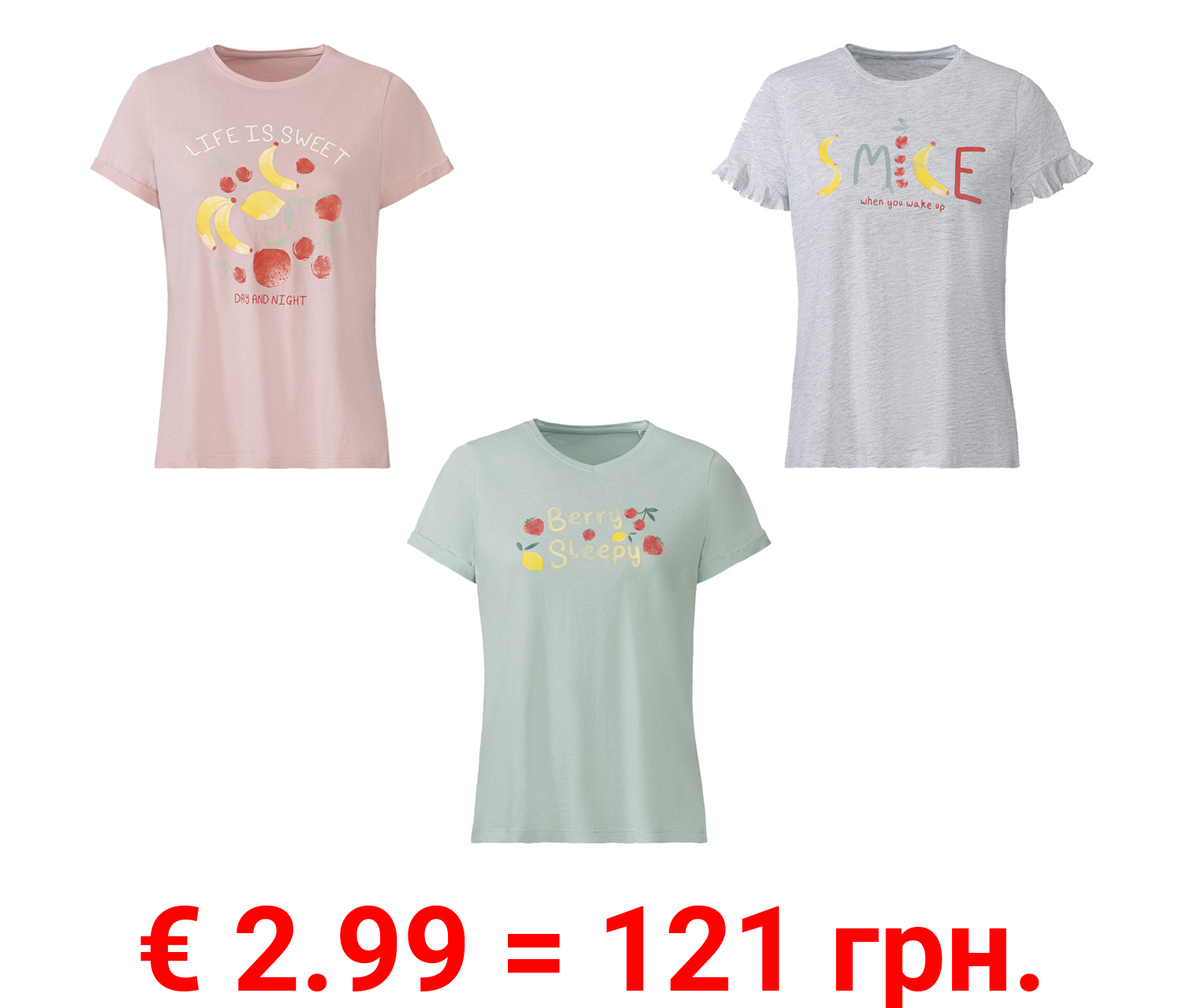 esmara® Damen Schlafshirt, Mix & Match