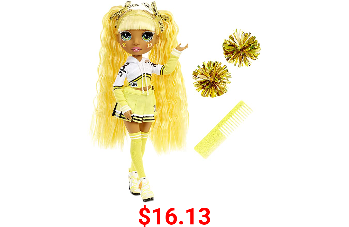 Rainbow High Cheer Sunny Madison – Yellow Cheerleader Fashion Doll with Pom Poms and Doll Accessories, Great Gift for Kids 6-12 Years Old